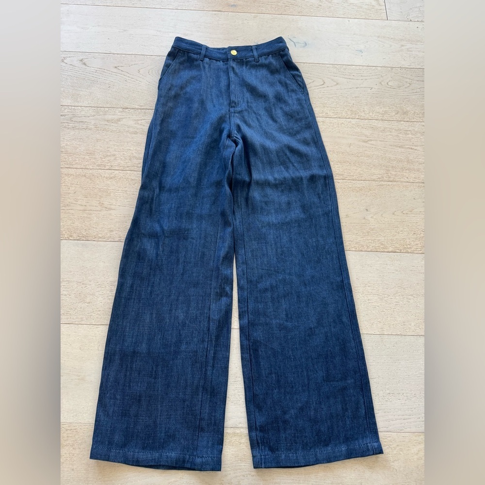 Valentino Blue Wide Denim Jeans Women S